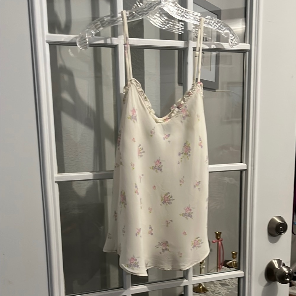 Reformation Cream and Pink Floral Camisole